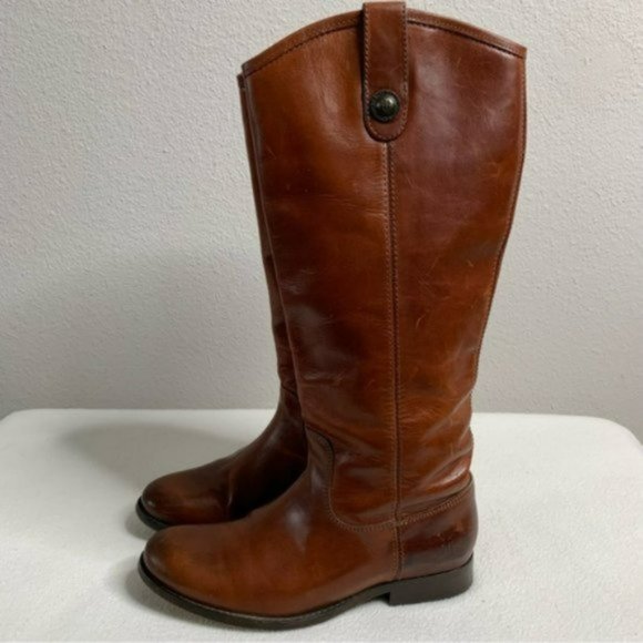 Frye  Melissa Button Leather Calf High Riding Boots - Picture 8 of 13